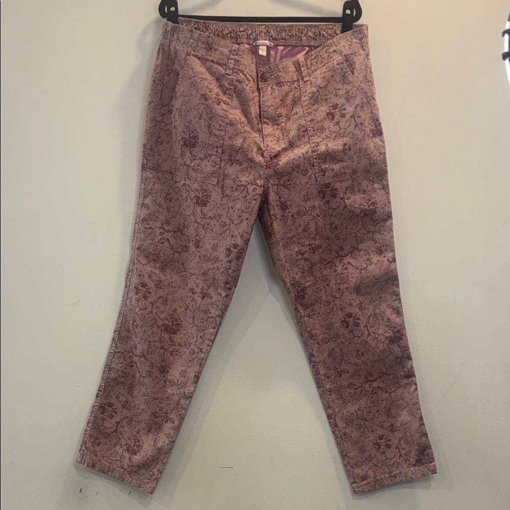 Knox Rose Mauve Floral Straight-Leg Pants - Picture 3 of 7